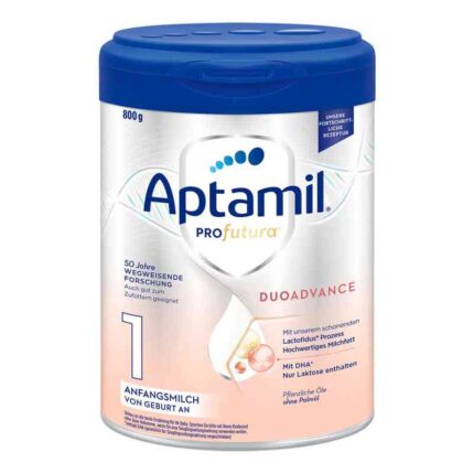 Aptamil Profutura 1 Duo Advance/ Аптамил Профутура 1  Дуо Адванс адаптирано мляко до 6м, обогатено с Омега 3, ARA, ALA, без палмово масло  800 гр, страна на произход Германия